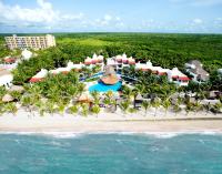 an aerial view of the resort from the ocean at Hidden Beach Resort Au Naturel Adults Only Catamarán, Cenote & More Inclusive in Akumal