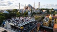 Nespecifikovaný výhled na destinaci Istanbul nebo výhled na město při pohledu z hotelu