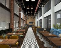 een eetkamer met houten tafels en stoelen bij Doubletree By Hilton Suites Trabzon Yomra in Trabzon