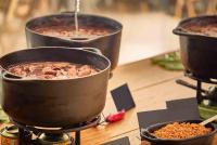 a group of three pots of food on a stove at Hotel Nacional Rio de Janeiro - OFICIAL in Rio de Janeiro