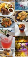 eine Collage mit verschiedenen Bildern von Speisen und Getränken in der Unterkunft Beautiful 2 Bedroom Seaview Jomtien 18th floor 78sqm พัทยา in Jomtien Beach