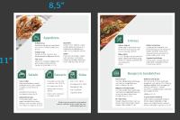 Dos menús blancos con artículos de comida en ellos. en Holiday Inn Lower East Side by IHG, en Nueva York