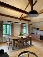 Kuchyň nebo kuchyňský kout v ubytování Apartmány Hodňov 17