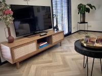 TV a/nebo společenská místnost v ubytování Luxe Vakantiehuis met privé Wellness