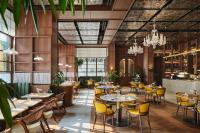 uma representação de um restaurante com mesas e cadeiras em Ananti at Gangnam em Seul