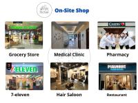 a collage of pictures of different stores at Setia Alam Sunsuria Forum Soho Suites by Cityscape in Setia Alam