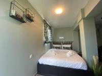 Posteľ alebo postele v izbe v ubytovaní Rooftop Apartment with Garden in Ioannina