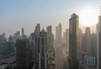 Nespecifikovaný výhled na destinaci Dubaj nebo výhled na město při pohledu z apartmánu