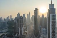 Nespecifikovaný výhled na destinaci Dubaj nebo výhled na město při pohledu z apartmánu