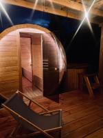 Plán poschodí v ubytovaní Sworna łąka z zewnętrznym SPA- sauna, jacuzzi, balia