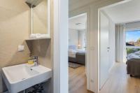 A bed or beds in a room at Vacation Home in Prater - Central, Garden and Sauna