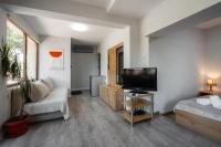 TV a/nebo společenská místnost v ubytování Cozy Apartment Green Terrace