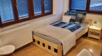 Postel nebo postele na pokoji v ubytování Apartmán Husovka Bruntál - pokoj MATYAS