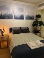 Cama o camas de una habitación en Magnífico quarto com WC privativo Augusta Street
