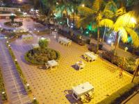 an aerial view of a park with tables and tablesktop at Nilambag Palace Hotel in Bhavnagar
