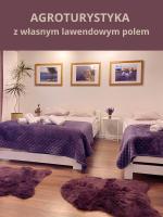 Łóżko lub łóżka w pokoju w obiekcie Lawendowa Przystań Sandomierska