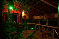 an inside view of a house with a green light at Umugano Villa in Kigali