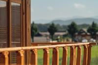 Ein allgemeiner Bergblick oder ein Berglick von der Pension aus