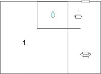 Plan piętra w obiekcie Appartement charmant à Fécamp : 35 m² près des plages