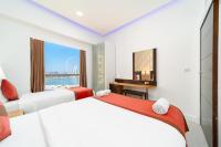 Postel nebo postele na pokoji v ubytování Jbr beach walk apartment front sea Amazing view