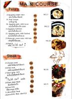 Un menú del plato principal de un plato masculino. en The Wes Village, incl free Breakfast & 100 THB food gift, en Chiang Dao