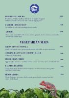 Una página de un menú para un hombre vietnamita. en Kameleon Blue, en Kizimkazi