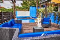 A seating area at Villa Charma with private pool and Air conditioning close to sitges in peaceful location