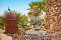 A garden outside Villa Charma with private pool and Air conditioning close to sitges in peaceful location