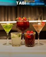 um grupo de quatro cocktails sentados numa mesa em Grand Hotel&Casino Vía Dorada em Pachuca de Soto