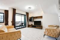 Posezení v ubytování 0205 Two Bedroom Duplex in Serenity Residents Comfortable and Modern Stay in Mahmutlar Alanya