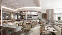 a rendering of a restaurant with tables and chairs at Signia by Hilton in Amman