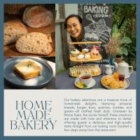 a magazine advertisement for home made bakery with a picture of bread at Baan Talay Resort & Yoga in Koh Tao