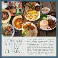 a collage of different plates of food on a table at Baan Talay Resort & Yoga in Koh Tao