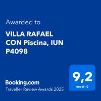 Certifikát, ocenenie alebo iný dokument vystavený v ubytovaní VILLA RAFAEL CON Piscina, IUN P4098