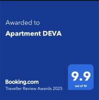 Certifikát, hodnocení, plakát nebo jiný dokument vystavený v ubytování Apartment DEVA