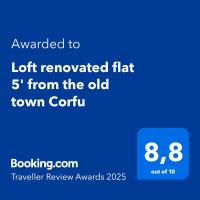 Certifikát, ocenenie alebo iný dokument vystavený v ubytovaní Loft renovated flat 5' from the old town Corfu