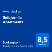 Certifikát, hodnocení, plakát nebo jiný dokument vystavený v ubytování Solbjørnlia Apartments
