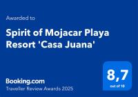 Certifikát, hodnocení, plakát nebo jiný dokument vystavený v ubytování Spirit of Mojacar Playa Resort 'Casa Juana'
