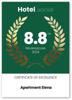 Certifikát, ocenenie alebo iný dokument vystavený v ubytovaní Apartment Elena