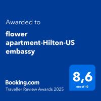 Certifikát, hodnocení, plakát nebo jiný dokument vystavený v ubytování flower apartment-Hilton-US embassy