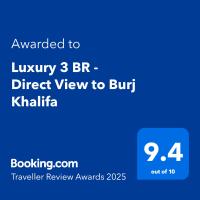 Certifikát, hodnocení, plakát nebo jiný dokument vystavený v ubytování Luxury 3 BR - Direct View to Burj Khalifa