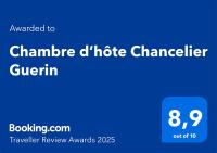 Certyfikat, podpis lub inny dokument wystawiony w obiekcie Chambre d’hôte Chancelier Guerin