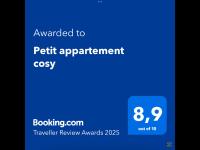 Certifikát, ocenenie alebo iný dokument vystavený v ubytovaní Petit appartement cosy
