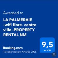 Certifikát, ocenenie alebo iný dokument vystavený v ubytovaní LA PALMERAIE -wifi fibre- centre ville -PROPERTY RENTAL NM