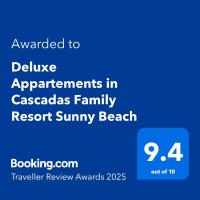 Certifikát, hodnocení, plakát nebo jiný dokument vystavený v ubytování Deluxe Appartements in Cascadas Family Resort Sunny Beach