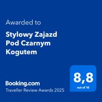 Certifikát, ocenenie alebo iný dokument vystavený v ubytovaní Stylowy Zajazd Pod Czarnym Kogutem