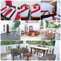 a collage of photos of a hotel room at Pearl Rest in Mannar