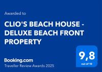 Certifikát, ocenenie alebo iný dokument vystavený v ubytovaní CLIO'S BEACH HOUSE - DELUXE BEACH FRONT PROPERTY
