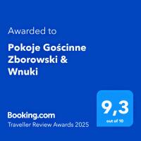 Certifikát, ocenenie alebo iný dokument vystavený v ubytovaní Pokoje Gościnne Zborowski & Wnuki