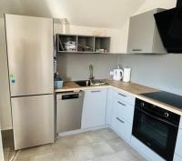 Kuchyň nebo kuchyňský kout v ubytování PREMIUM Ferienwohnung Michelau